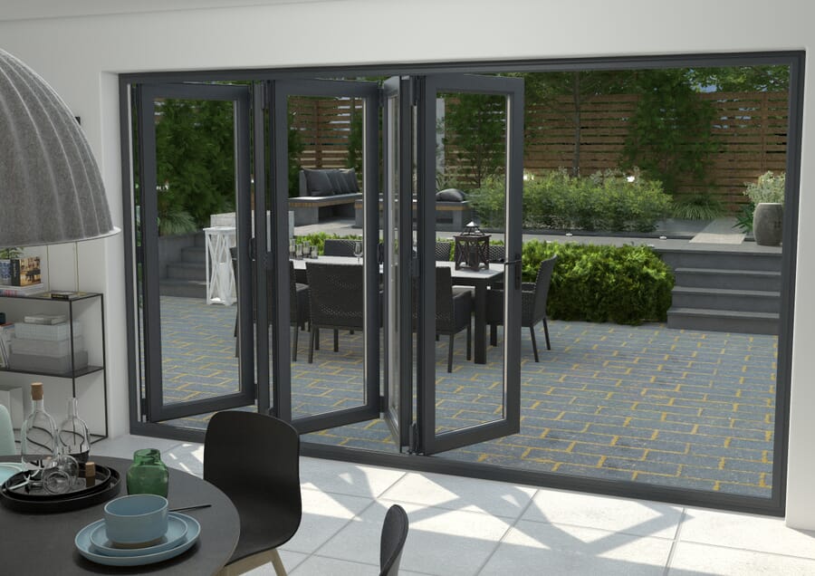 Aspect UPVC Bi-fold Doors - Grey - Part Q Compliant
