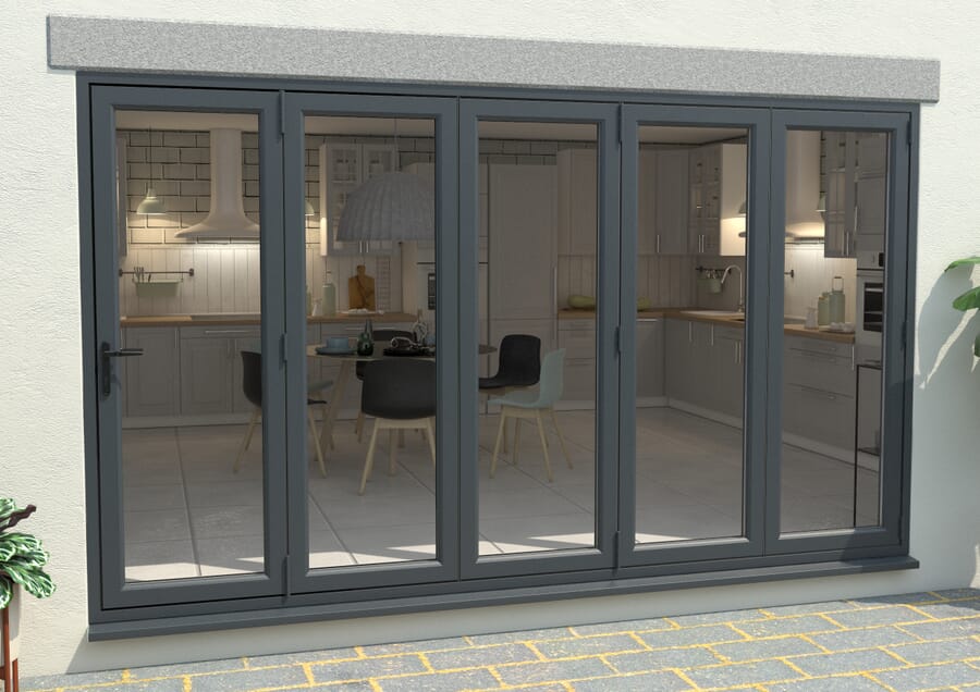 Aspect UPVC Bi-fold Doors - Grey - Part Q Compliant