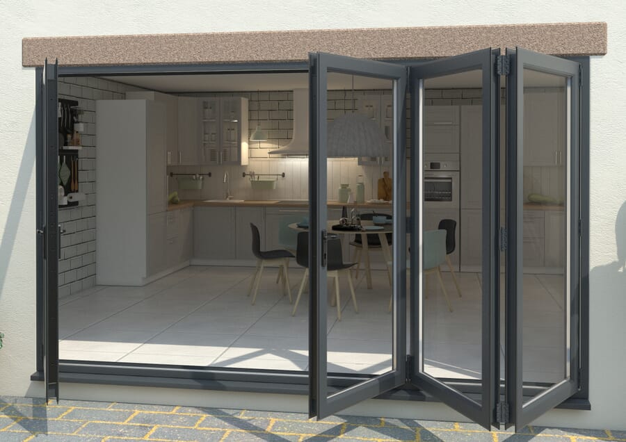 Aspect UPVC Bi-fold Doors - Grey - Part Q Compliant