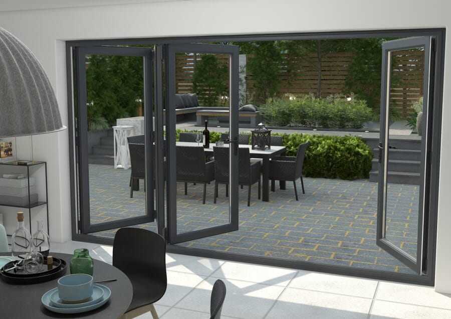 Aspect UPVC Bi-fold Doors - Grey - Part Q Compliant
