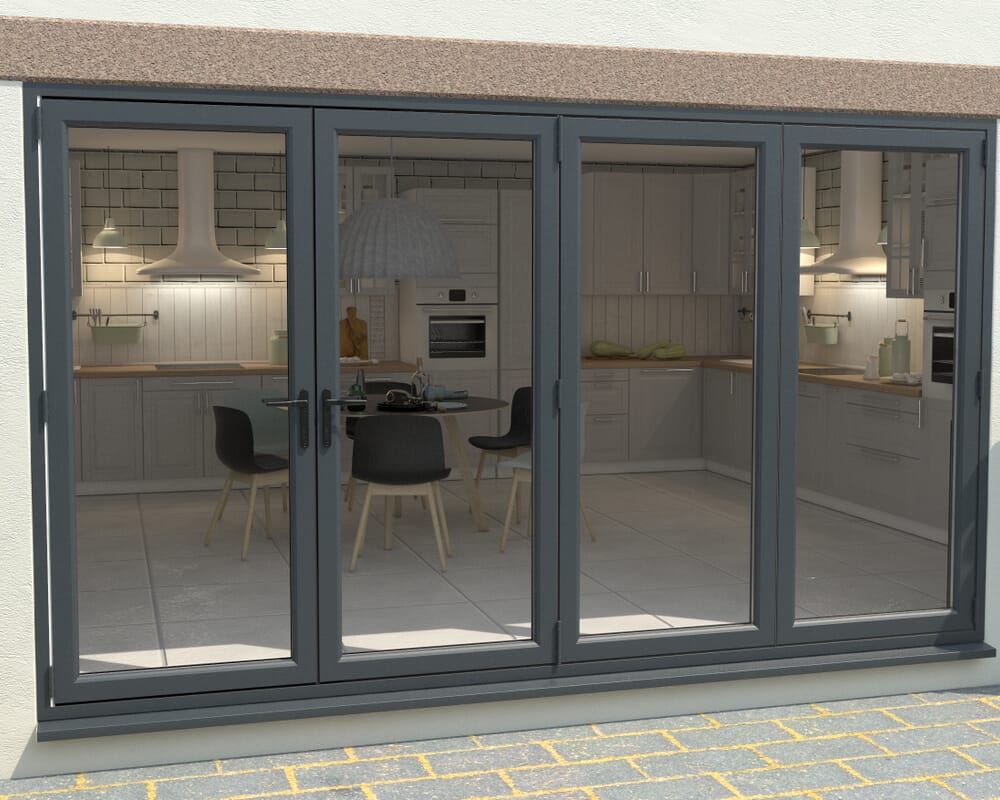 Part Q Grey 3600mm UPVC Bi-Fold Door OPEN OUT 1L/3R
