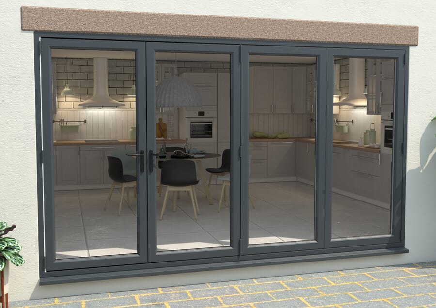 Aspect UPVC Bi-fold Doors - Grey - Part Q Compliant