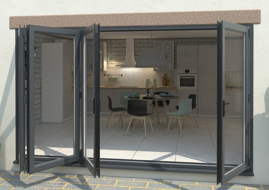 Aspect UPVC Bi-fold Doors - Grey - Part Q Compliant
