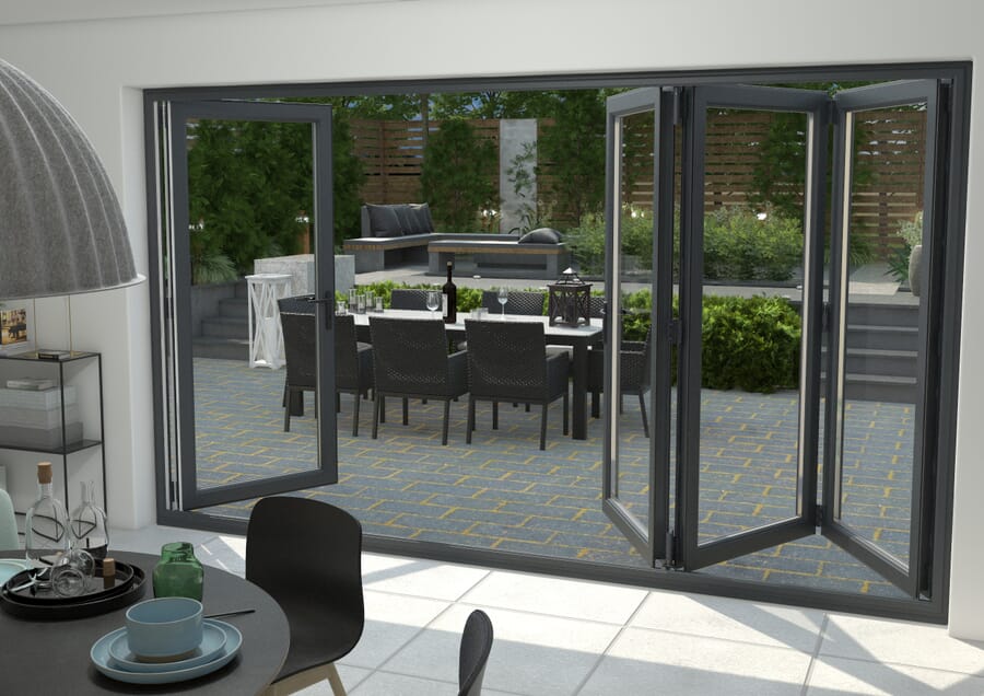 Aspect UPVC Bi-fold Doors - Grey - Part Q Compliant