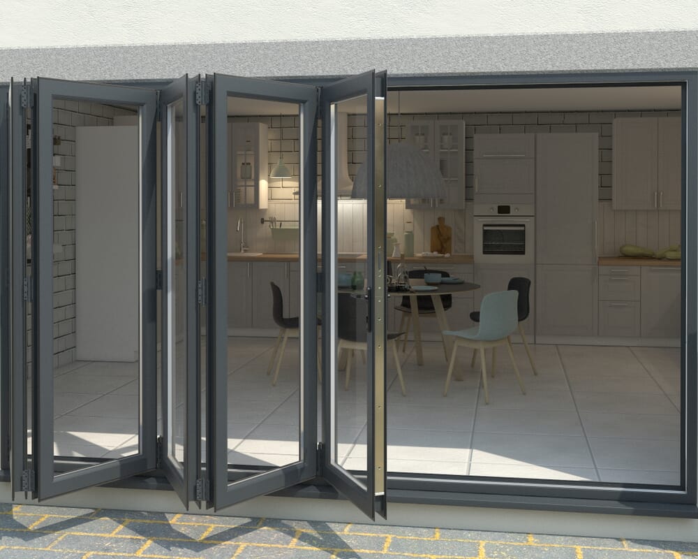 Part Q Grey 3600mm UPVC Bi-Fold Door OPEN OUT 5L