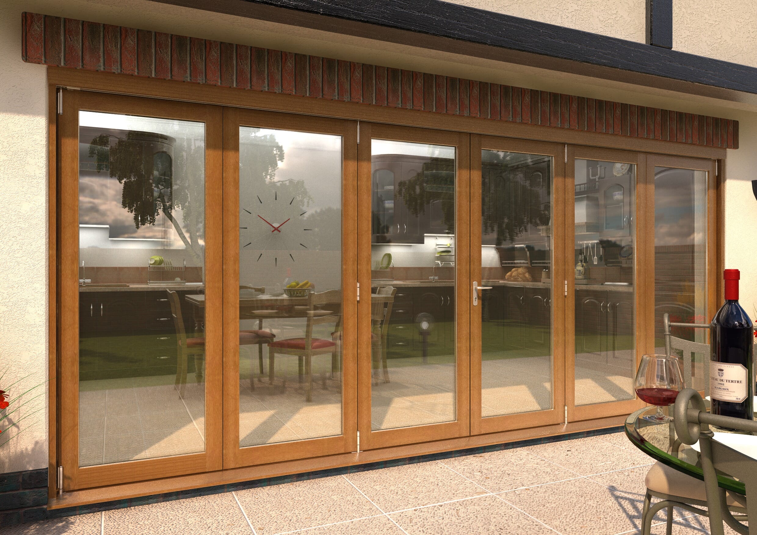 Climadoor Supreme Solid Oak Bifold Patio Doors