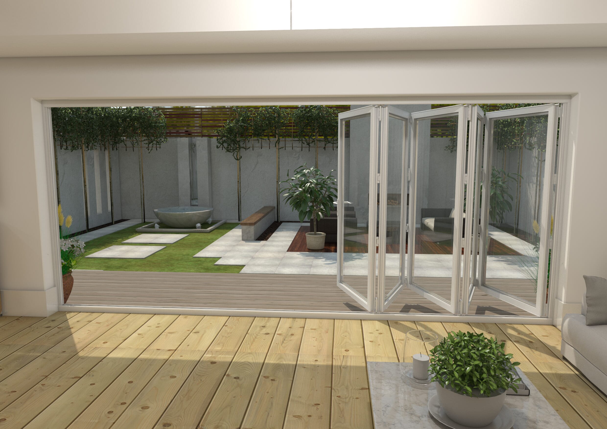 Part Q 4800mm White Aluminium Bifold Doors - 5 Left