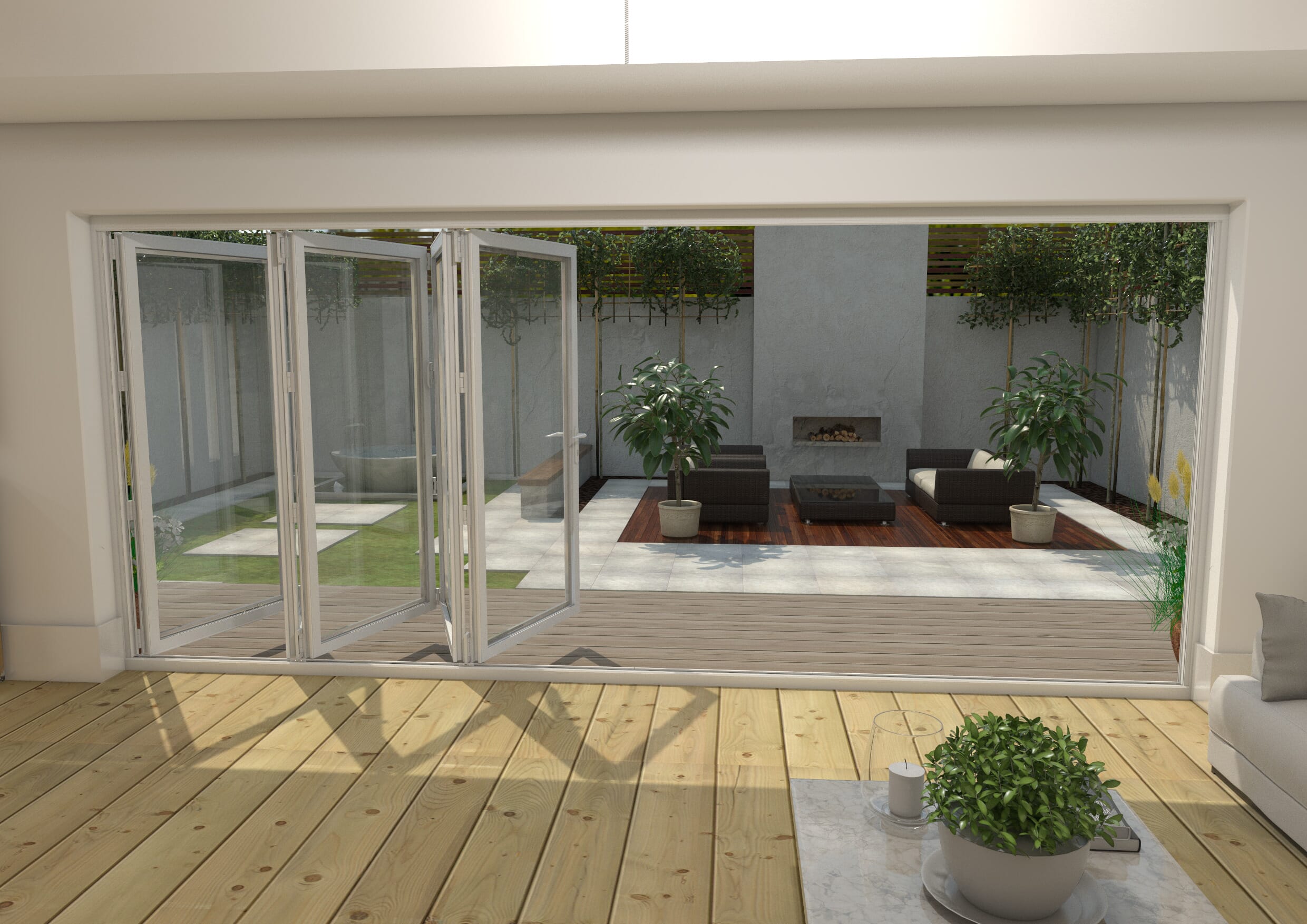 Part Q 4800mm White Aluminium Bifold Doors - 5 Right