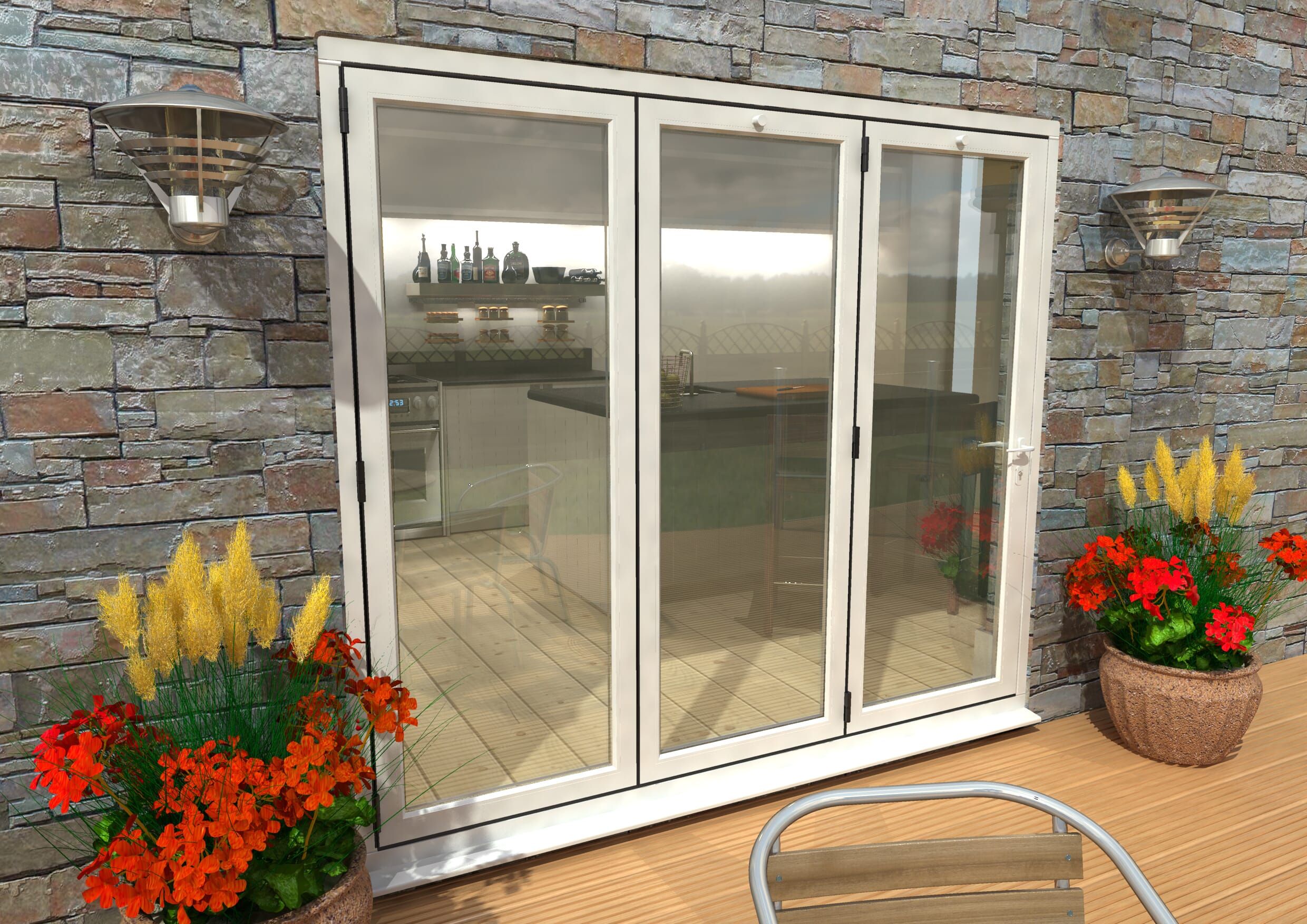 2400mm White Aluminium Bifold Doors - CLIMADOOR From £2,099.00 Part Of ...