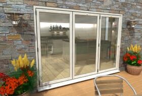 Part Q 3000mm ( 3 + 0 ) White Aluminium Bifold Doors - Climadoor Image
