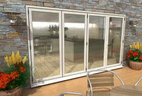 Part Q 3600mm ( 3 + 1 ) White Aluminium Bifold Doors - Climadoor Image