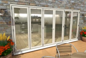 Part Q 4200mm ( 3 + 3 ) White Aluminium Bifold Doors - Climadoor Image