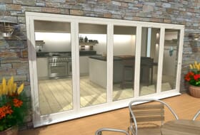 4800mm ( 5 + 0 ) White Aluminium Bifold Doors - Climadoor Image