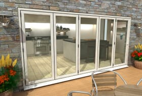 Part Q 4800mm ( 5 + 0 ) White Aluminium Bifold Doors - Climadoor Image