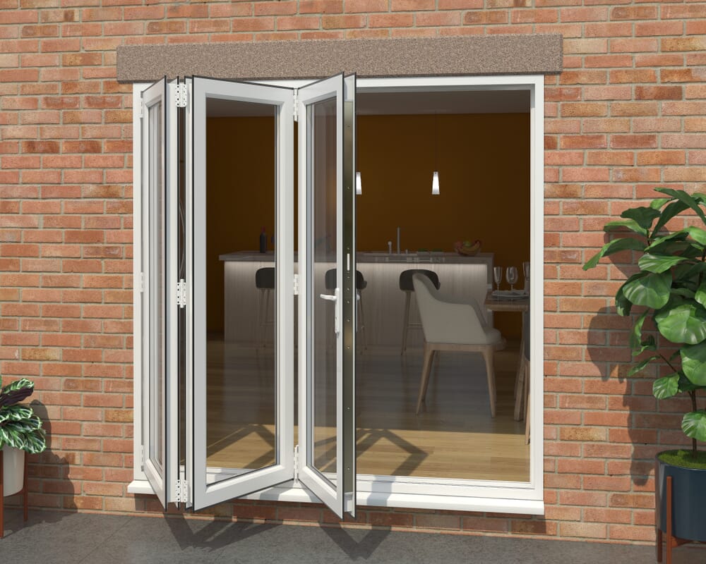 White 2100mm UPVC Bi-Fold Door OPEN OUT 3L