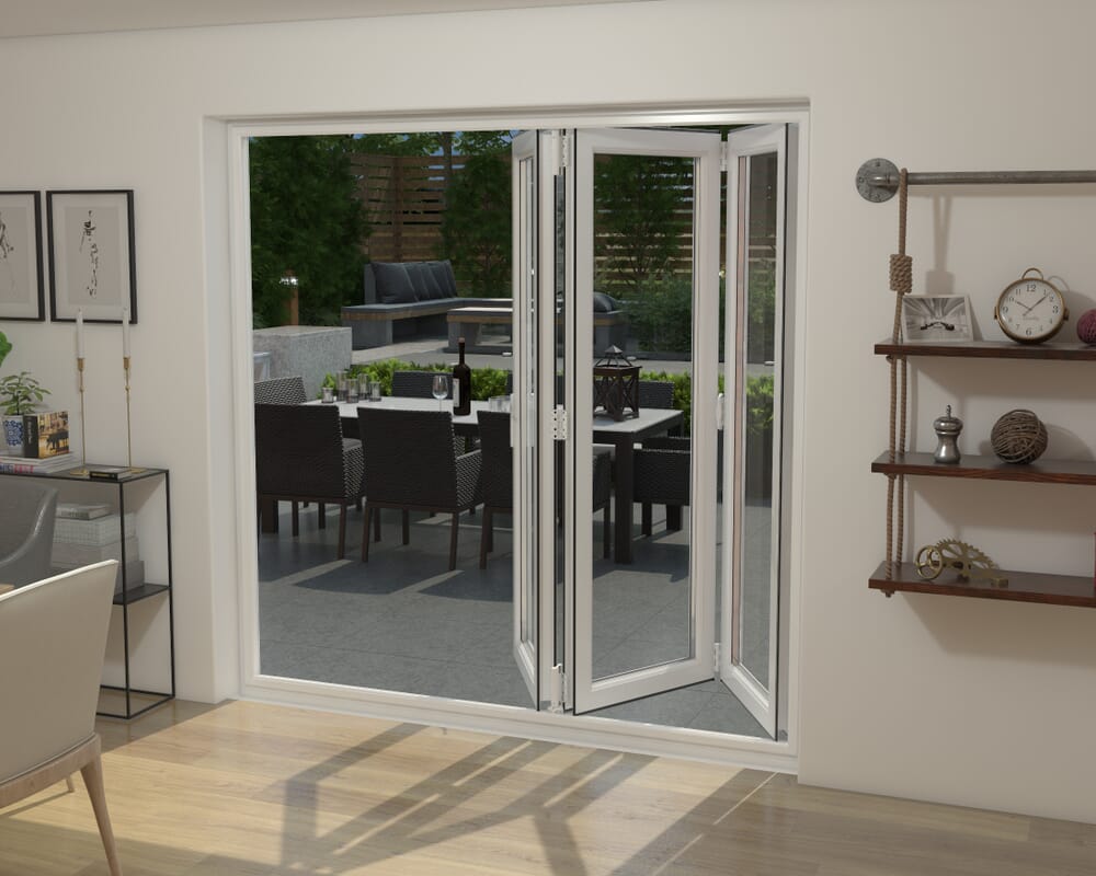 White 2100mm UPVC Bi-Fold Door OPEN OUT 3L