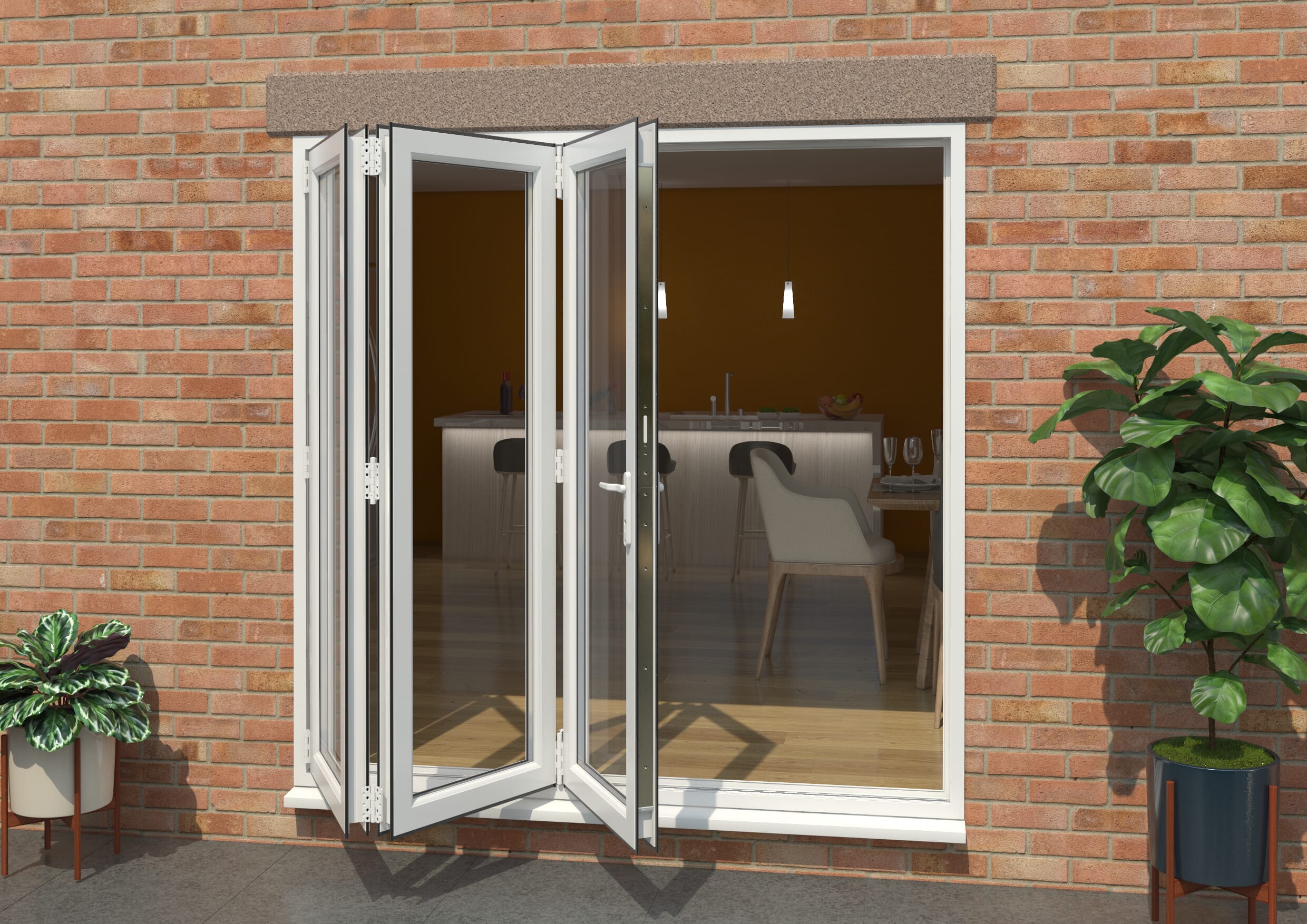 Part Q White 2100mm UPVC Bi-Fold Door OPEN OUT 3L