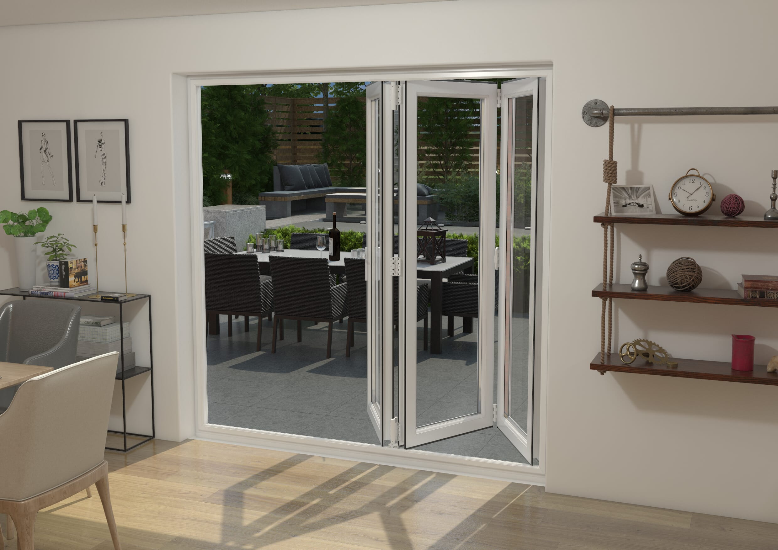 Part Q White 2100mm UPVC Bi-Fold Door OPEN OUT 3L