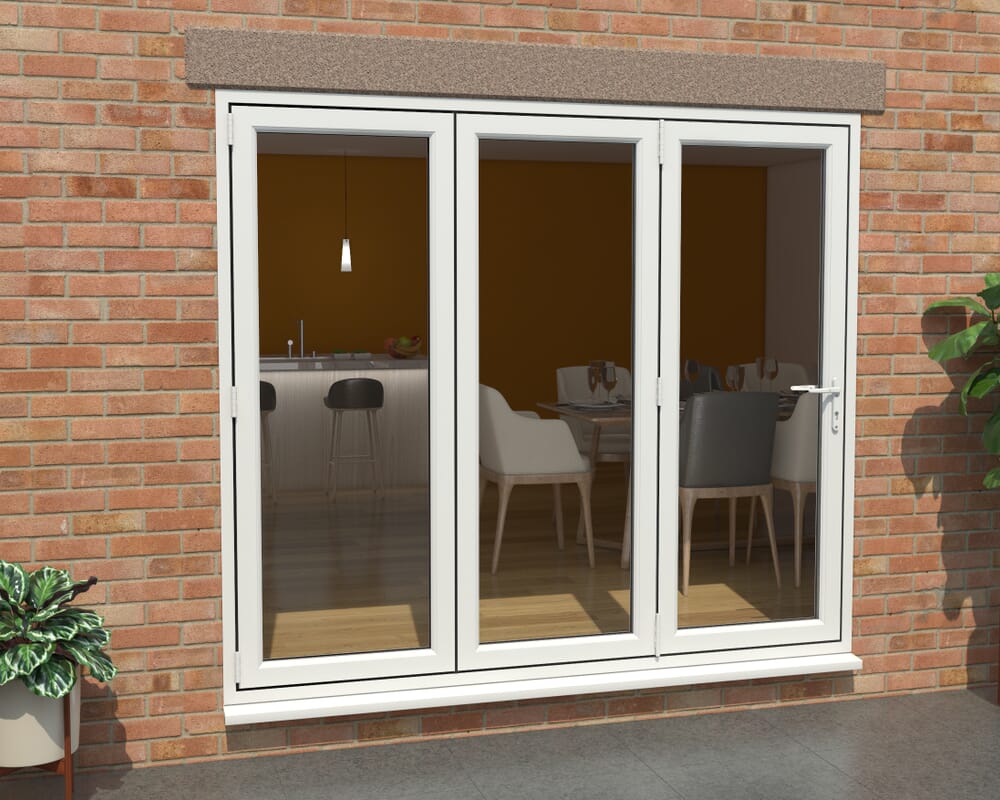 White 2400mm UPVC Bi-Fold Door OPEN OUT 3L