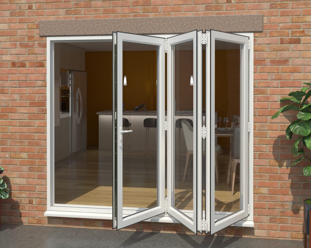White 2400mm UPVC Bi-Fold Door OPEN OUT 3R