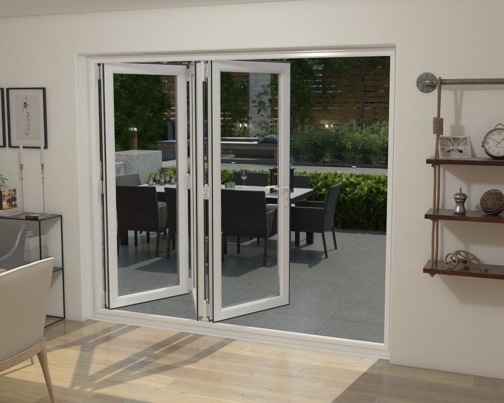 White 2400mm UPVC Bi-Fold Door OPEN OUT 3R