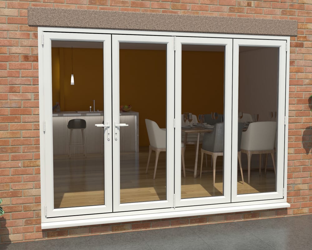 White 3000mm UPVC Bi-Fold Door OPEN OUT 1L/3R
