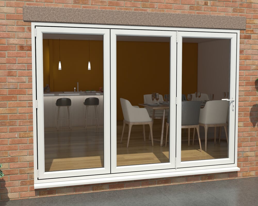 White 3000mm UPVC Bi-Fold Door OPEN OUT 3L