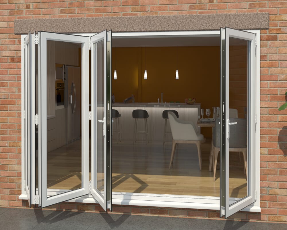 White 3000mm UPVC Bi-Fold Door OPEN OUT 3L/1R