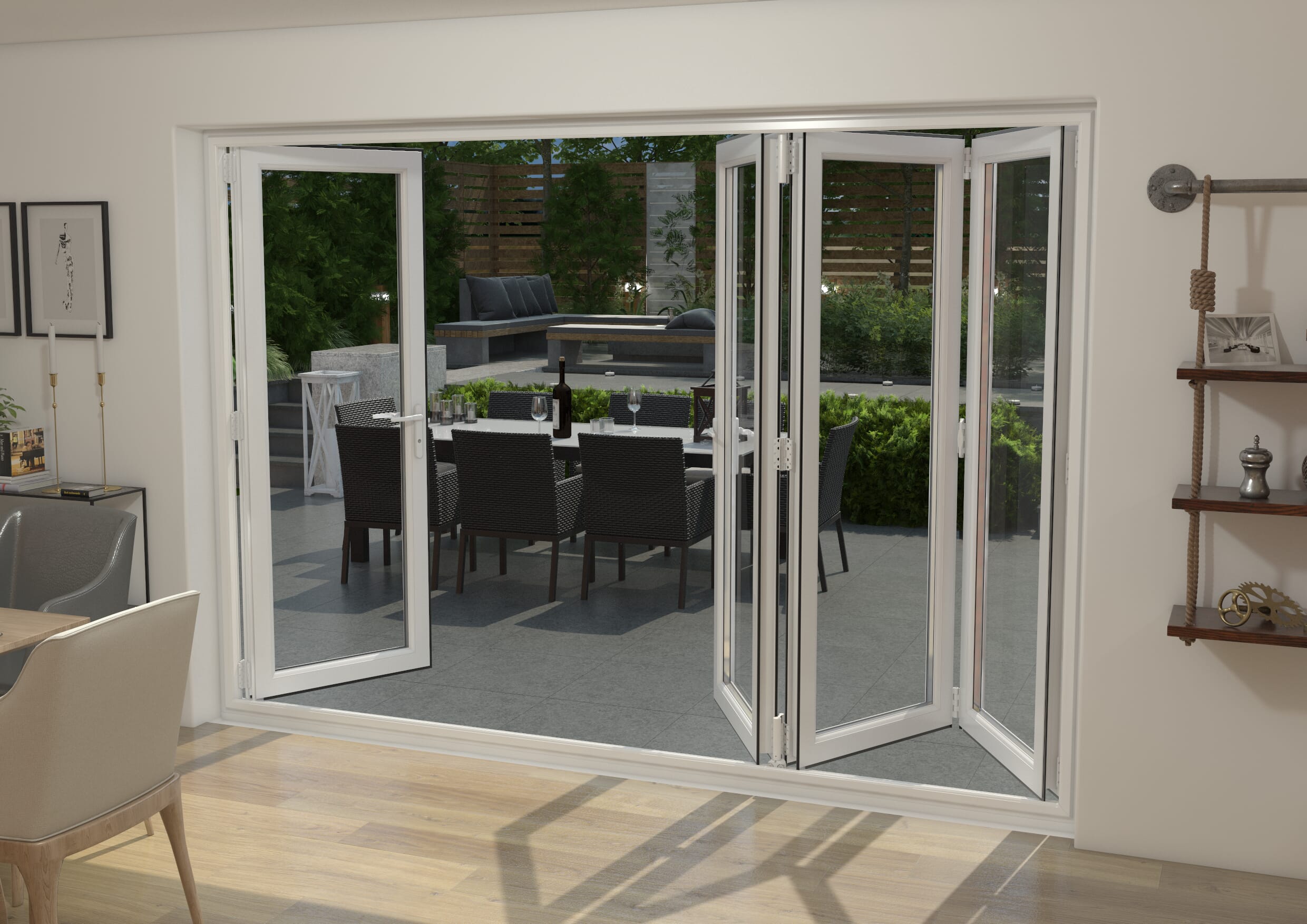Part Q White 3000mm UPVC Bi-Fold Door OPEN OUT 3L/1R