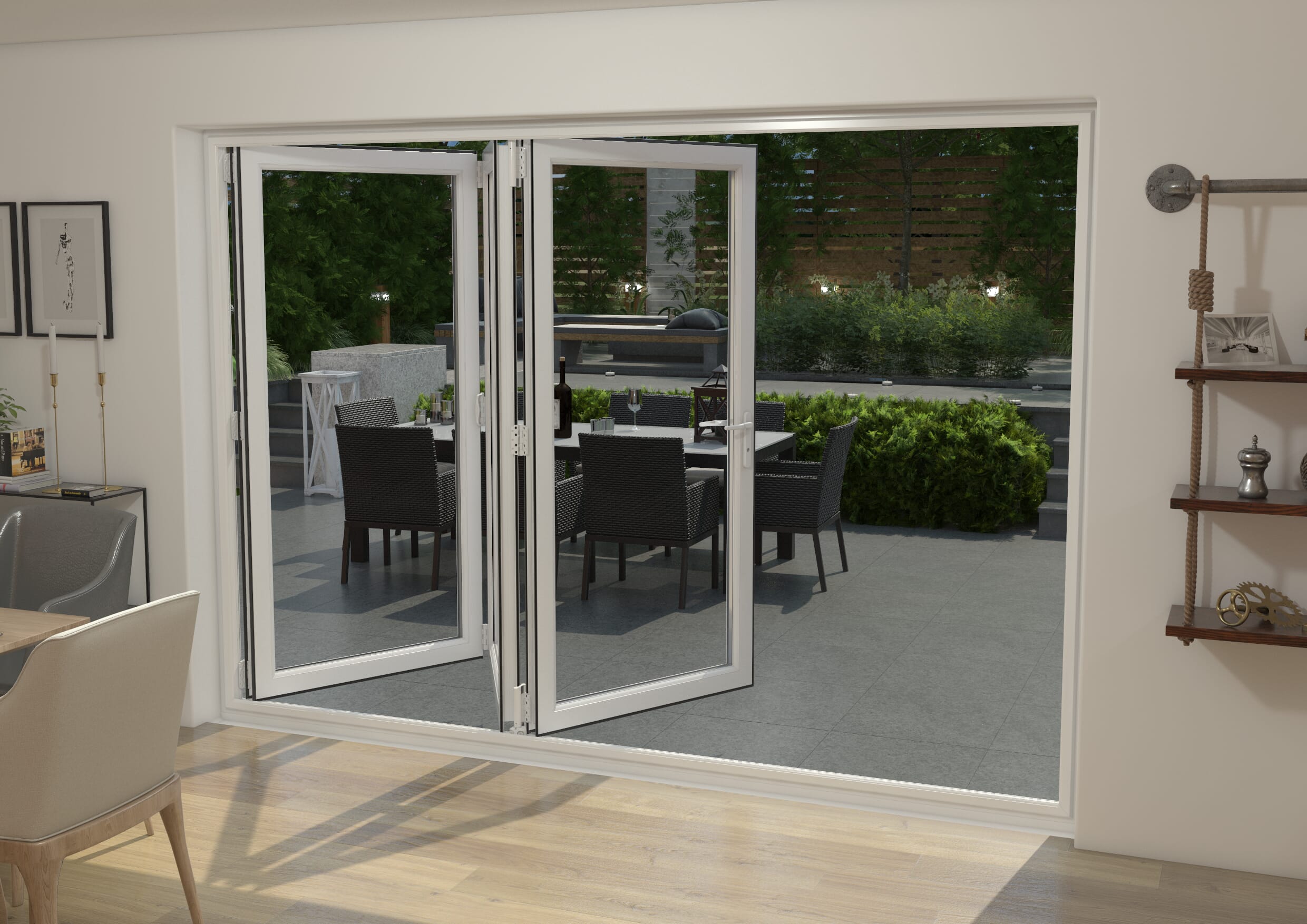 Climadoor White 3000mm Upvc Bi-fold Door Open Out 3r | Express Doors Direct