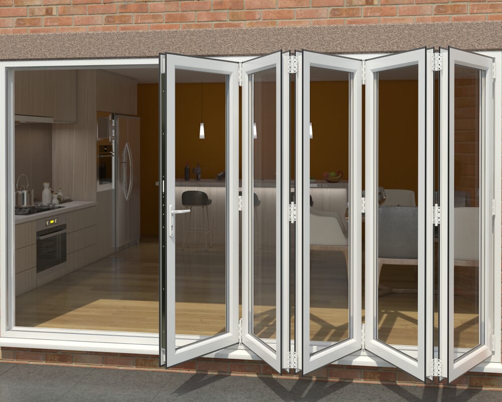 White 3000mm UPVC Bi-Fold Door OPEN OUT 5R