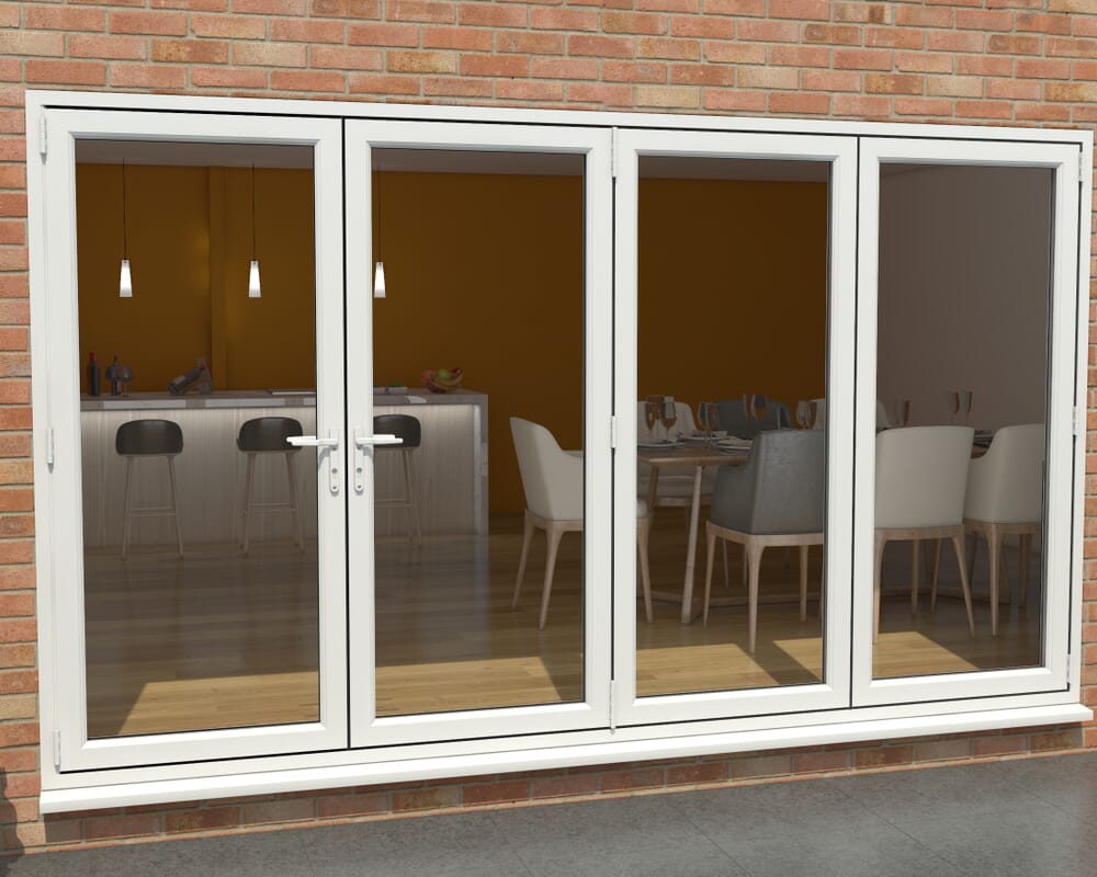 White 3600mm UPVC Bi-Fold Door OPEN OUT 1L/3R