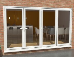 White 3600mm UPVC Bi-Fold Door OPEN OUT 1L/3R