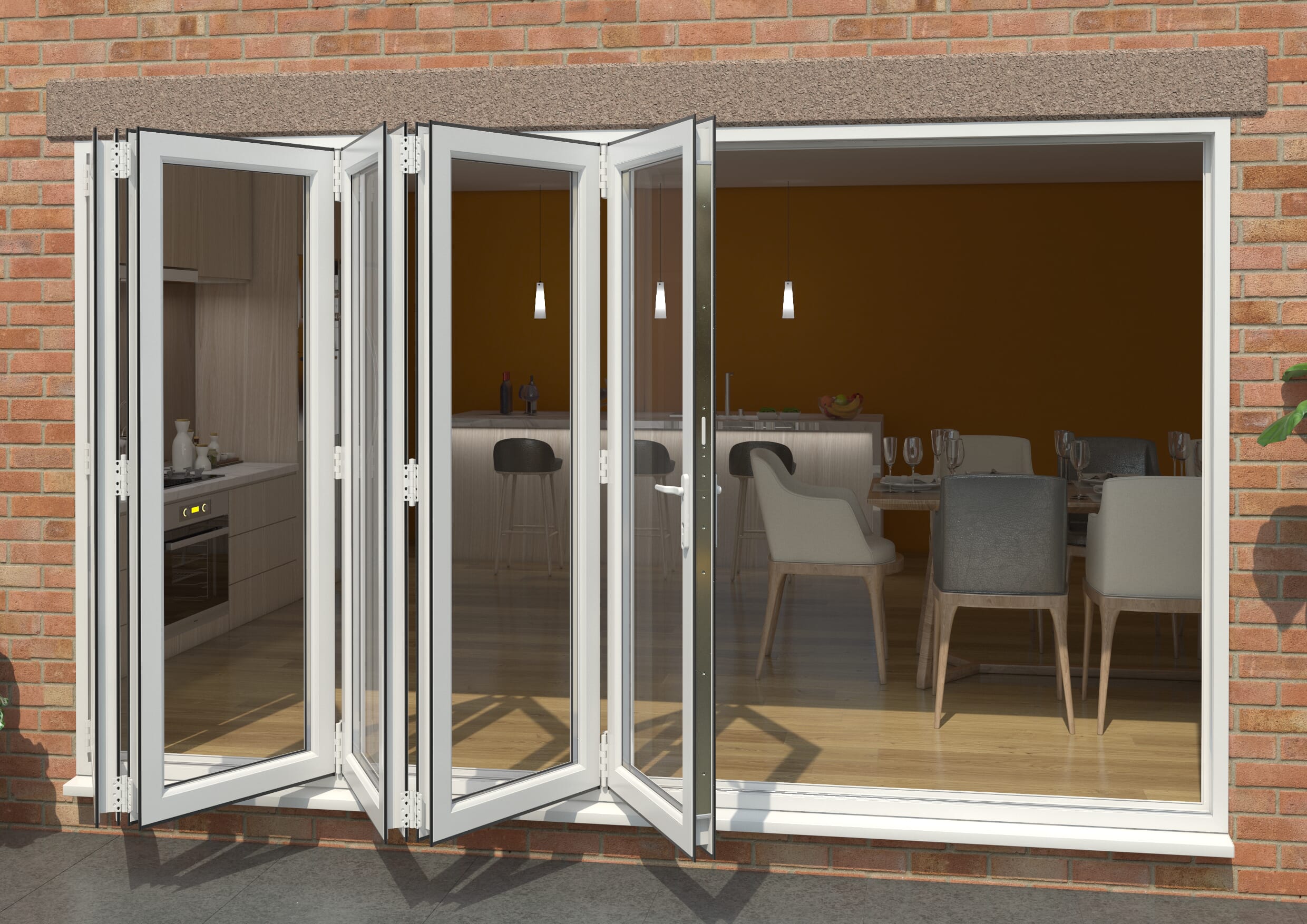 Part Q White 3600mm UPVC Bi-Fold Door OPEN OUT 5L