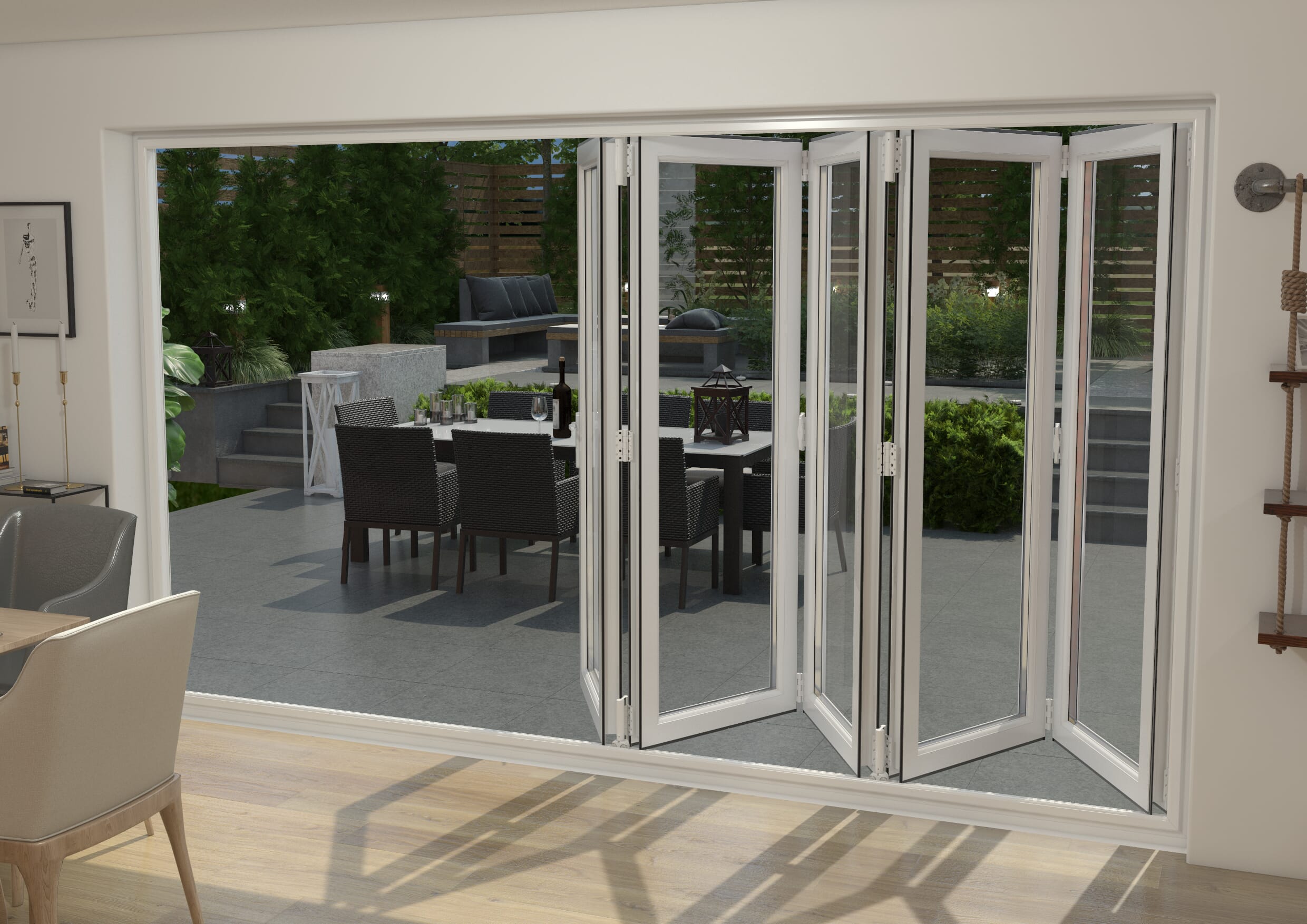 Part Q White 3600mm UPVC Bi-Fold Door OPEN OUT 5L