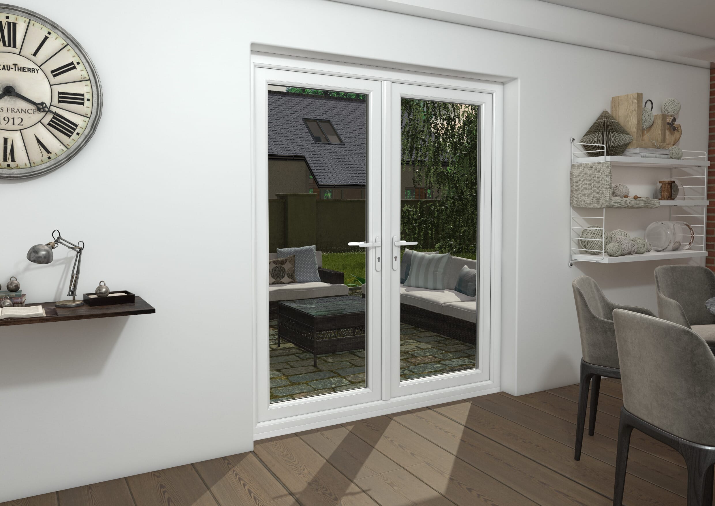 1800mm Part Q White UPVC French Doors