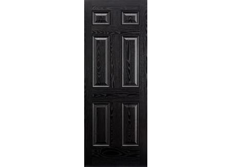 Colonial 6P Black GRP Composite External Doors