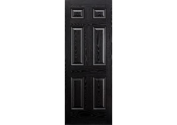 Colonial 6P Black GRP Composite External Doors
