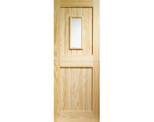 Stable 1L with Clear Glass Dowelled Clear Pine External Stable Door
