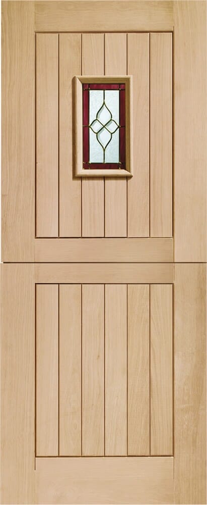 Oak M&T Triple Galzed Chancery Stable with Brass Caming