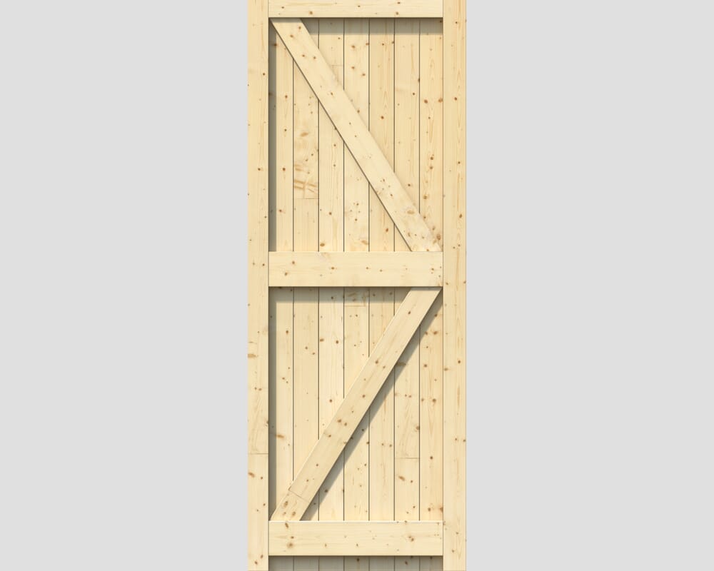 2032x813x44mm (32") Framed, Ledged and Braced Solid Pine Gate