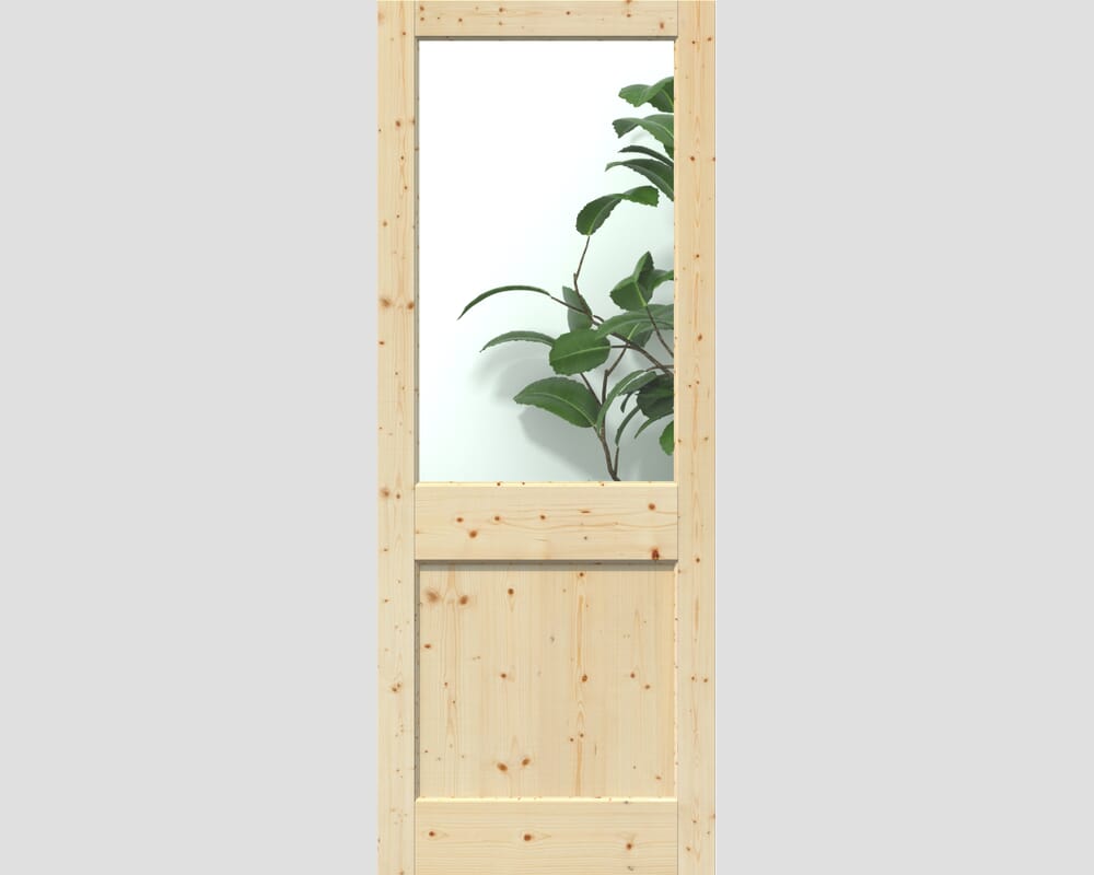 1981x762x44mm (30") 2XG Solid Pine Clear Single Glazed External Door