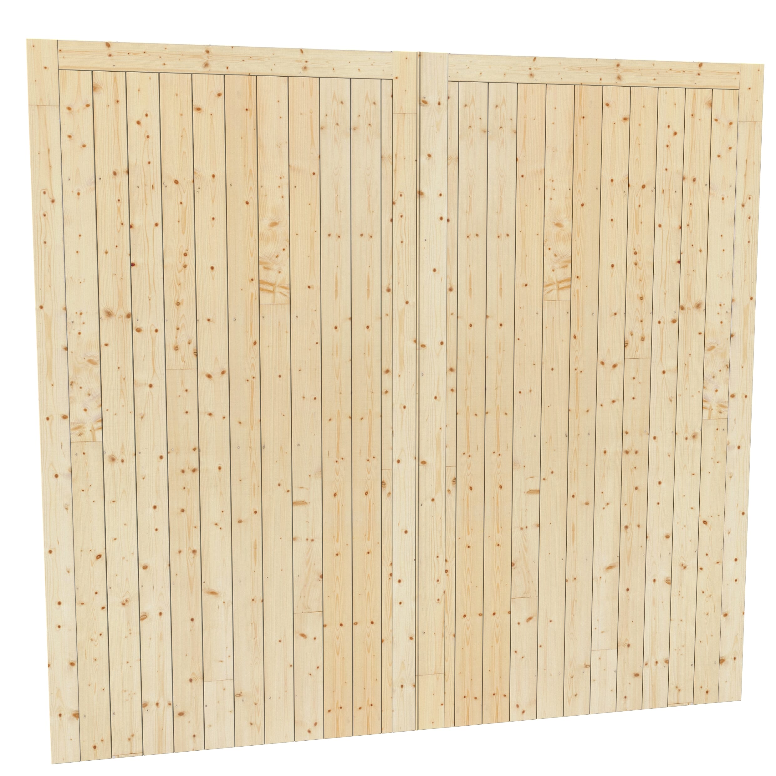 2135x2135x44mm (HxWxD) Framed, Ledged and Braced Solid Pine Garage Door Pair
