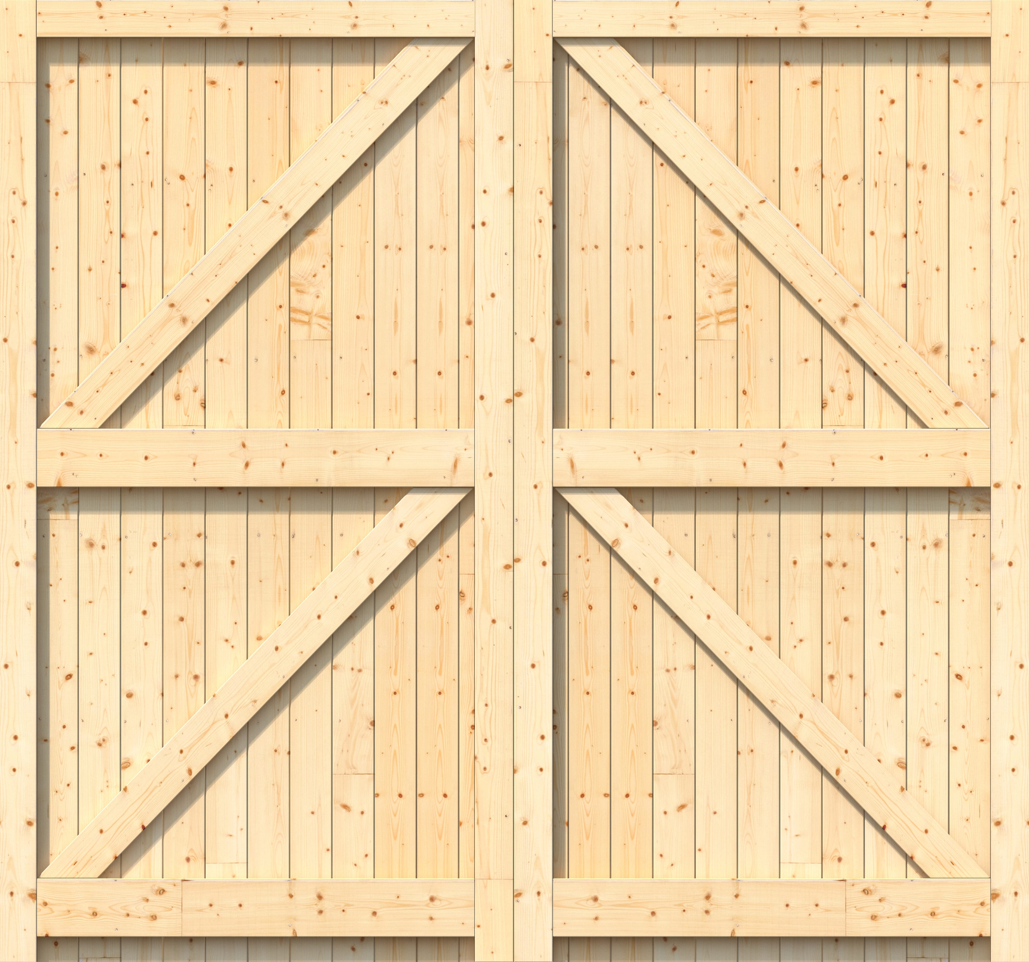 Ledged Framed, Ledged And Braced Solid Pine Garage Door Pair At Climadoor