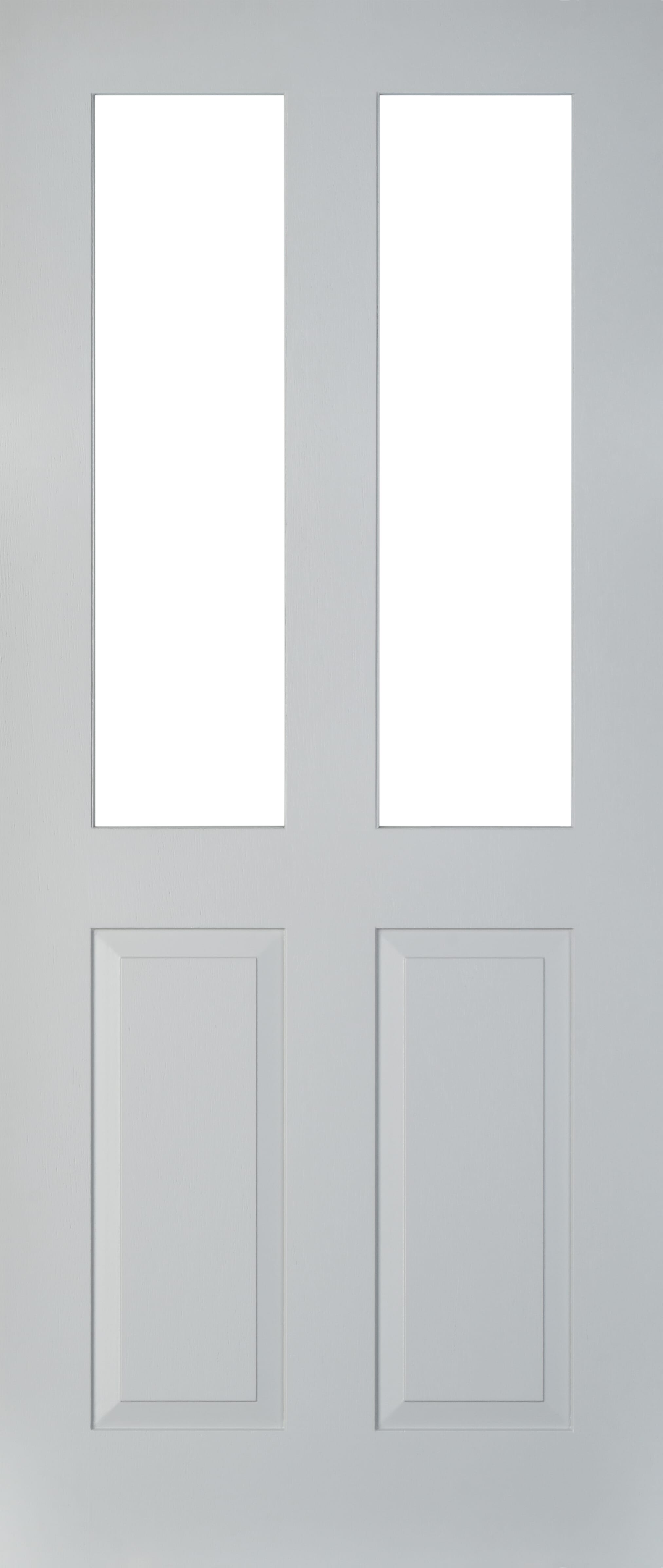 Rutland Clear Glass Thermawood Grey Part L Compliant External Doors