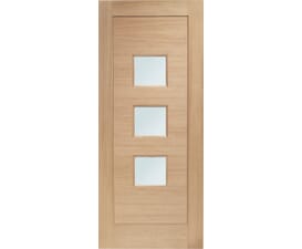 Turin Oak M&T Obscure Double Glazed External Door