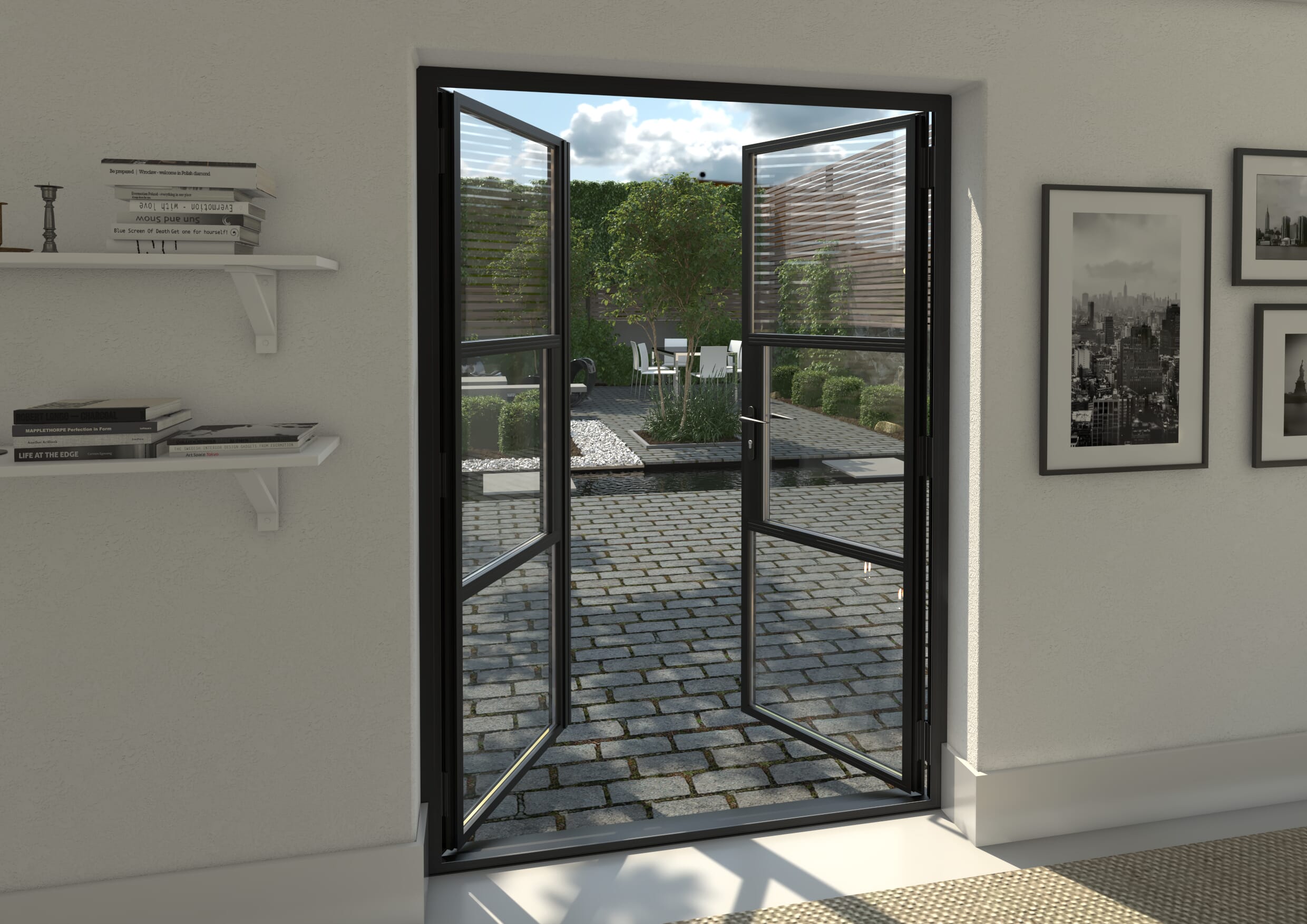 black metal french interior doors