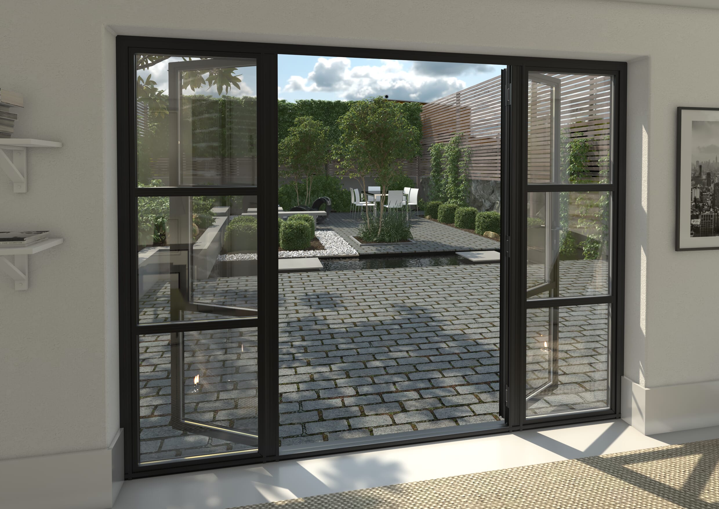 2700mm Black Heritage Aluminium French Doors