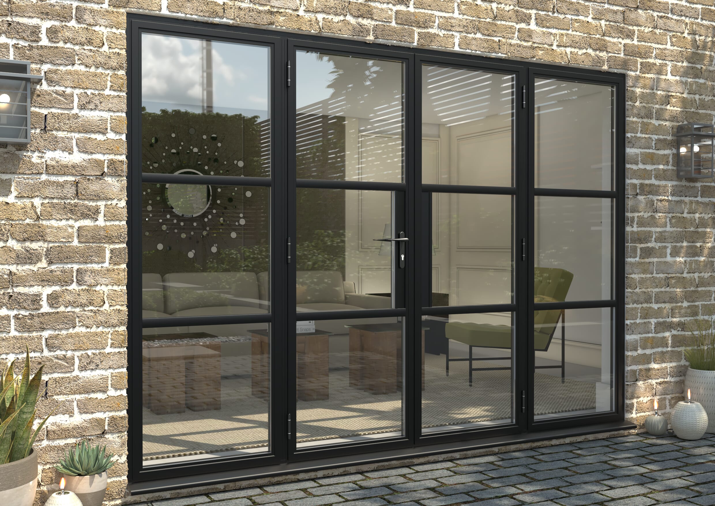 black interior 1 lite french doors