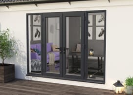 2400mm Part Q Upvc Grey Outer / White Inner French Doors (1200mm Doors + 2 X 600mm Sidelights) Image